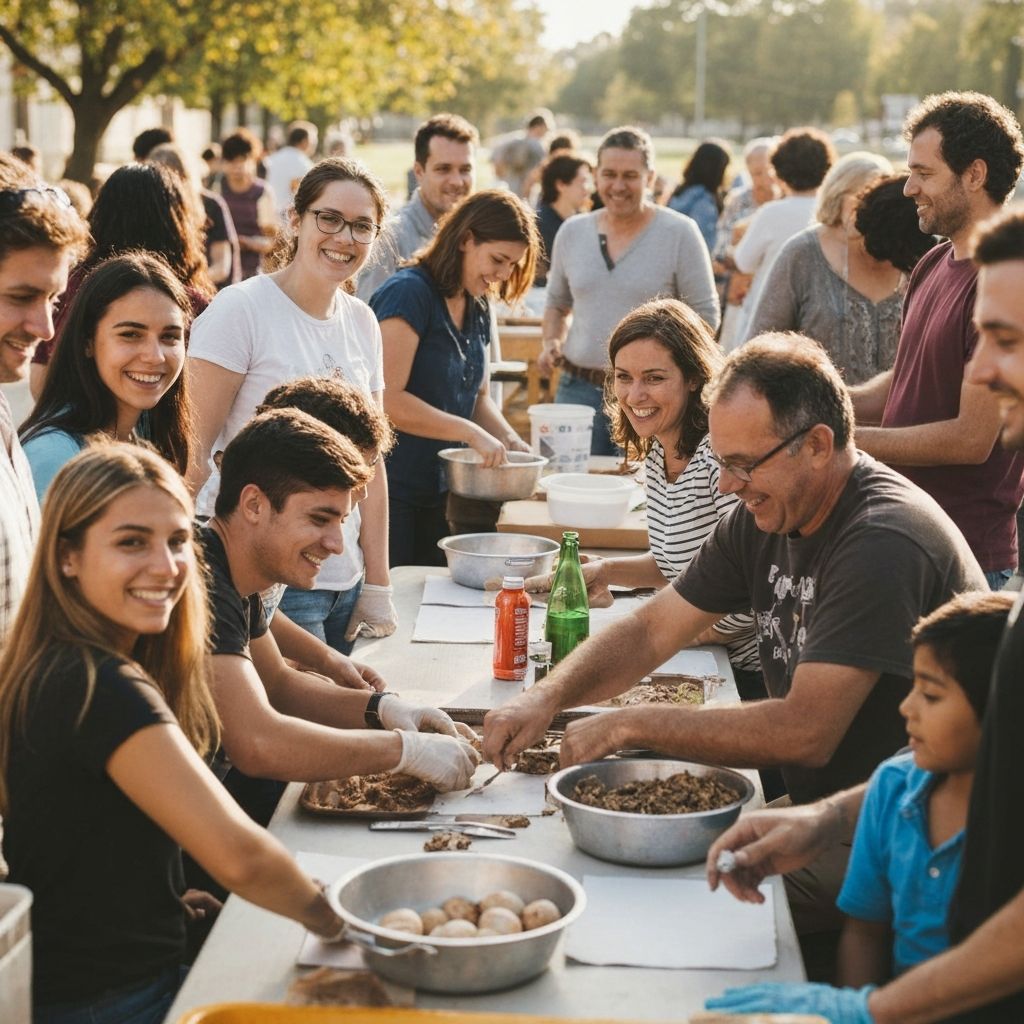 Community volunteers working together